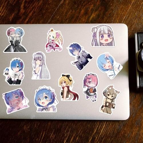 50pcs Rem Kawaii Stickers Cute Sexy Re:Life in a different world from zero Subaru Natsuki Graffiti Waterproof Suitcase Decals