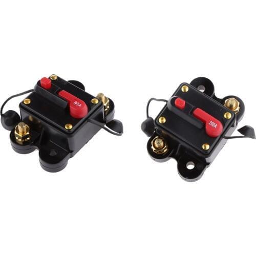 80A+200A Auto Car Marine Audio Circuit Breaker Manual Reset Fuse Protection Self Recovery 12V