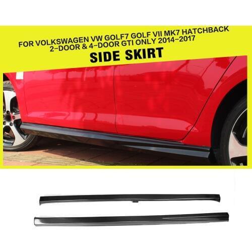 Car Styling Carbon Fiber / FRP Side Body Skirts Apron for Volkswagen VW Golf MK7 GTI Hatchback Only 2014 - 2017