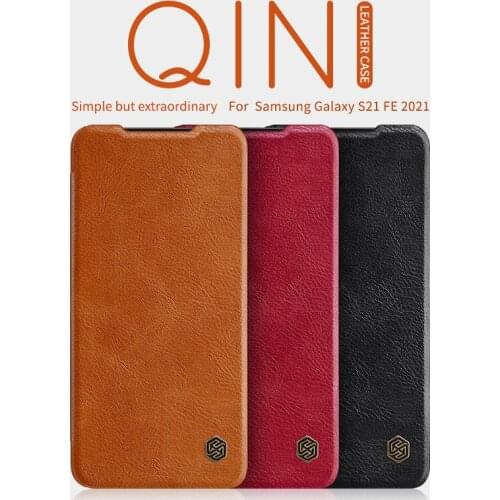 For Samsung Galaxy S21 FE Case Nillkin Qin Luxury Leather Book Wallet Protective Cover For Samsung S21 FE 2021