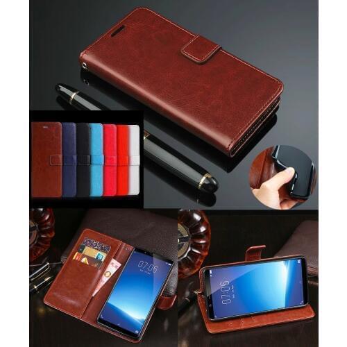 Stand Wallet Flip Leather Case For Vivo Y81 Y85 V9 V7 Plus IQOO Z5 Z5X V17 NEO Y17 Y71 S1 V15 Z1 Pro Case With Card Slots Case