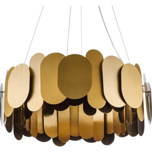 G9 LED Gold Stainless Steel Designer Round LED Chandelier Lighting Lustre Suspension Luminaire Lampen For Foyer