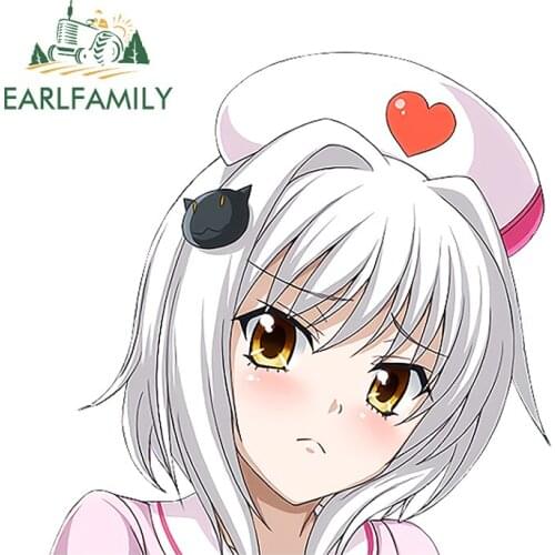 EARLFAMILY 13cm x 13cm for Cute Female Nurse High School Waterproof Windows Car Stickers Motorcycle RV Decal Trunk Decoration