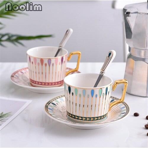 European Phnom Penh Ceramic Coffee Mug Porcelain Modern Minimalist Fashion Afternoon Tea Cup with Saucer Set Drinkware 250ML