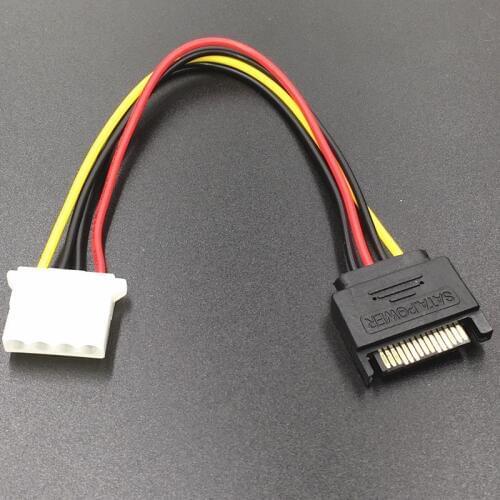 HDD sata to ide power cable 15Pin SATA Female to Molex IDE 4Pin Male Adapter Extension Hard Drive Power Supply Cable for Mining