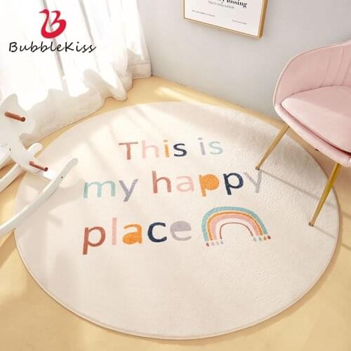 Bubble Kiss Carpet For Living Room Lamb Wool Rainbow Letter Pattern Childrens Room Home Decor Rug Coffee Table Customized Mat