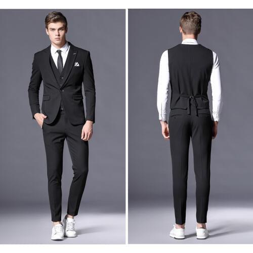 Handsome Groomsmen Wool blend Groom Tuxedos Mens Wedding Dress Man Jacket Blazer Prom Dinner (Jacket+Pants+Tie+Vest) A45
