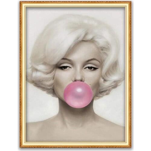 Marilyn Monroe DIY 11CT Cross Stitch Embroidery Kits Craft Needlework Set Printed Canvas Cotton Thread Home Decoration Wholesale