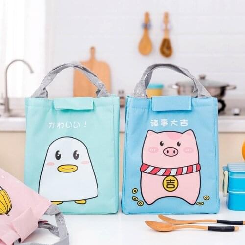 Cartoon Lunch Bag Waterproof Insulated Portable Food Lunch Bag Ladies Male Children Travel Picnic Large Capacity Insulated Bag