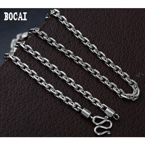 S925 sterling silver jewelry Thai silver men necklace 4mm chain the new necklace for man