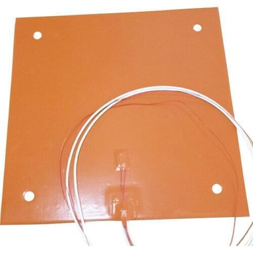 310*310*1.5mm Heat Hot Pad for CR-10 3D Printer Flexible Silicone Rubber Heater 220v 300w 4*12mm Holes on Pad 1000mm Lead Wire