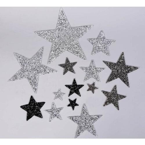 Shining Crystal Rhinestone Star Iron on Patches for Clothing Stickers Stripes on Clothes Appliques Iron-on Transfers DIY Badge