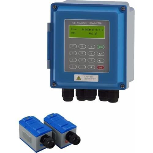 TUF-2000B Wall mounted Ultrasonic Flowmeter ModBus protocol TS-2 transducer DN25mm-DN100mm water flow meter