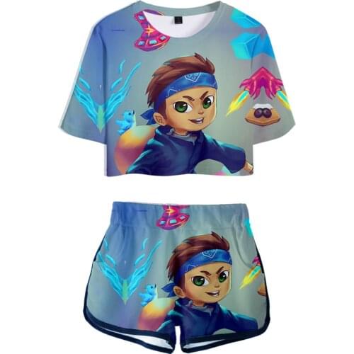 2021 New Inoxtag 3D Print Summer girls Sets Sexy Short Tops+shorts Elastic Waist Suit t shirt womens fashion Two Piece Sets