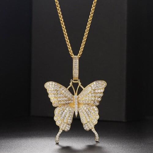 Butterfly Pendant Necklaces For Women Stainless Steel Cuban Link Chain Choker Necklace Men Hip Hop Jewelry Punk Accessories 113