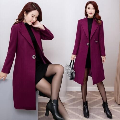 Coat Blend Wool Women Plus Size Woolen Jacket Female Long Coat Elegant Femme Outwear Abrigos Mujer Invierno 2020 KJ208 en