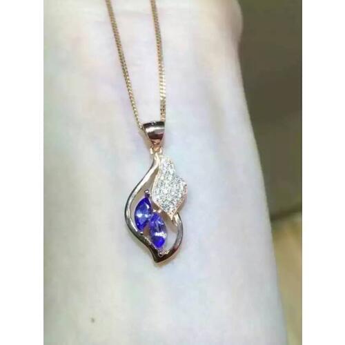 Natural tanzanite pendant S925 silver Natural Multicolor gemstone Pendant Necklace trendy elegant Lovely Clouds women jewelry