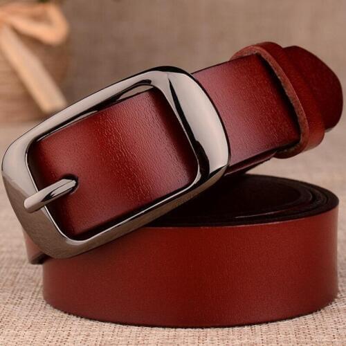 Womens Belt Genuine Leather Fashion Retro 2020 Belts High Quality Luxury Brand Ladies Alloy Pin Buckle Casual Jeans Waist Belt