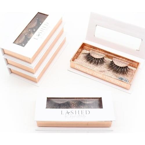 Luxury Rose Gold Eyelash Case Custom LashBox Packaging With Your Logo Wholesale Mink Eyelashes 100% Handmade Lashes Makeup