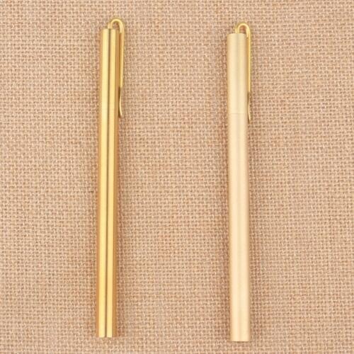Retro Brass Pen 0.5mm Black Ink Hand-made Metal Pen The Tactical Pen Copper Gift Pen Stylus Private Outdoor Travel Kit