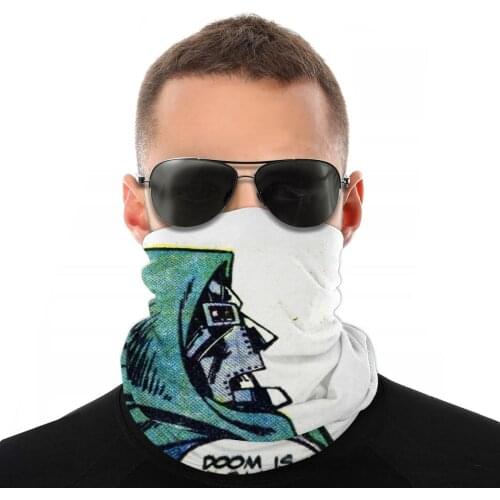 MF DOOM Scarves Neck Face Mask Men Women Fashion Tube Scarf Tubular Bandanas Polyester Headband Outdoor Hiking
