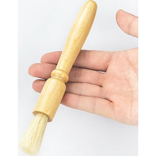 Wooden handle coffee powder brush grinder cleaning bristles brush Grinder cleaning brush