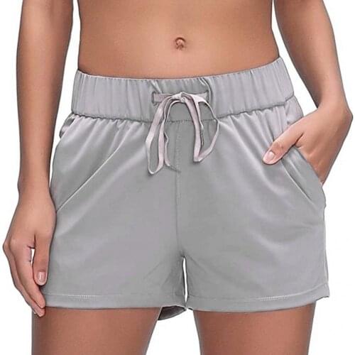 Clothes Simple Wide Leg Pockets Drawstring Shorts Thin Running Shorts High Waist for Travel