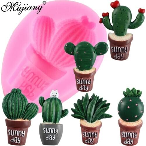 3D Cactus Silicone Mold Succulents Plaster Fondant Mold Cake Decorating Candy Chocolate Gumpaste Molds Resin Soap Candle Mould