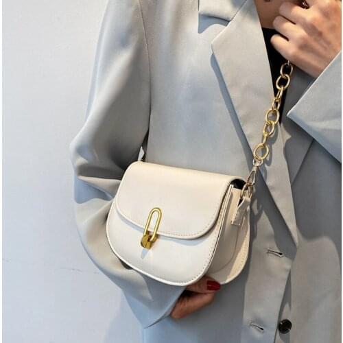 Crossbody Bag Saddle Bag Shoulder Bags Designer Bag Women Handbag Chain PU Leather Messenger Bags Ladies Fashion Solid Purse