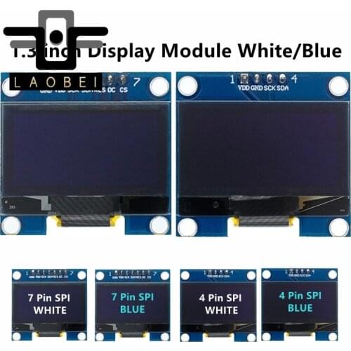RoHS 1.3 inch OLED module white/blue SPI/IIC I2C Communicate color 128X64 1.3 inch OLED LCD LED Display Module 1.3" OLED module