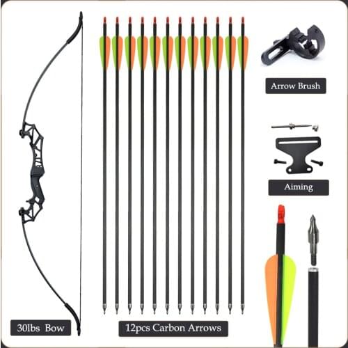 Toparchery 2 color Recurve Bow 30-40 lbs Powerful Hunting Archery take down Bow Arrow with arrow quiver and Archery Stabilizer