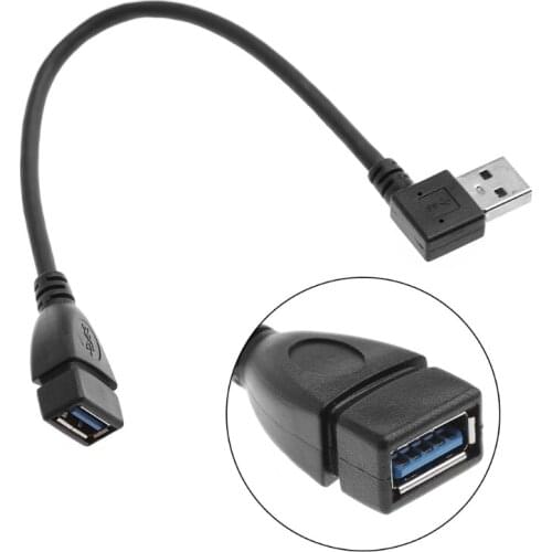 USB 3.0 Type A Left/Right Angle 90 Degree Male To Straight Female Adapter Cable Extension Cord