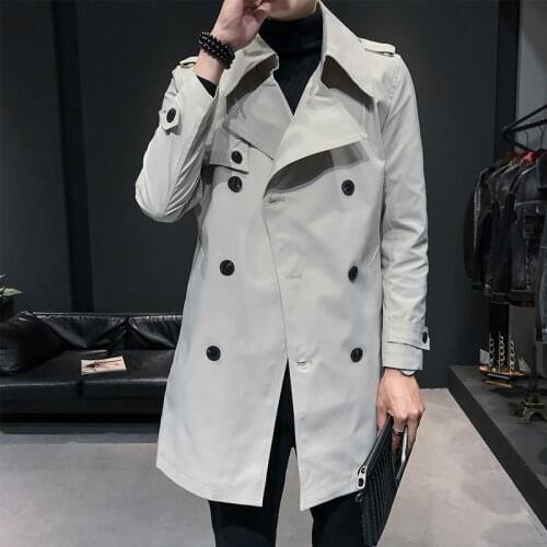 2020 Spring Male Streetwear Fashion Windbreaker Jacket Men Long Trench White Windbreaker Male Jacket Loose Coat Mabrigo Hombre