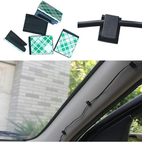 20pcs Car DVR Flat Clips Clamp Small Tie Cord Self Adhesive Fixer Cable Winder Wire Management Auto Accessories Stowing Tidying
