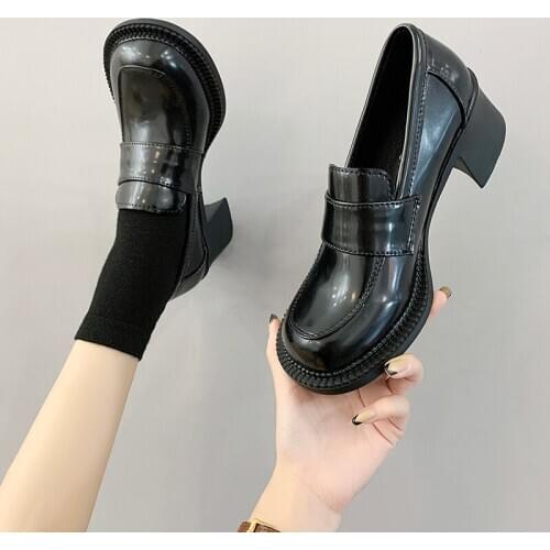 Shoes Woman Flats British Style Round Toe Clogs Platform Autumn 2020 Fashion Womens Oxfords Loafers With Fur Casual Female