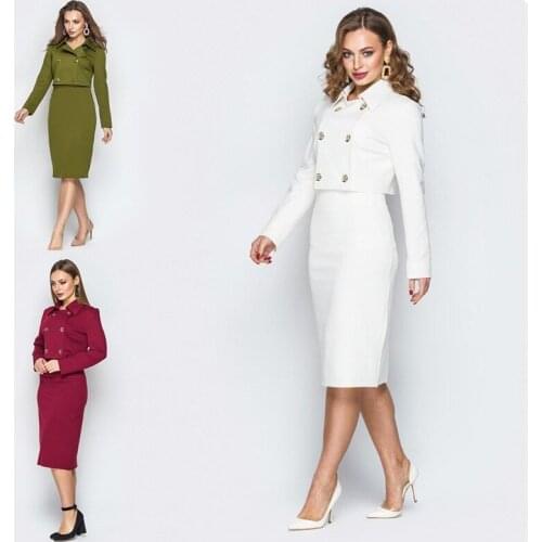 2 Piece Women Suits Jacket+Skirt Fashion Custom Made Blazer Suit For Women Set Fit Slim Girl Skirt Suits