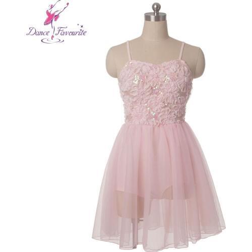 Girl & Women Sequin Lace Top Bodice Ballet Dress Ballerina Stage Performance Ballet Costumes Dance Dress Pink Ballet Dress