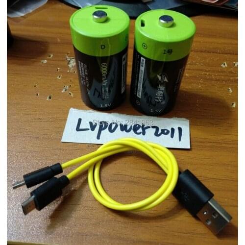 ZNTER 9000MwH Lipo lithium polymer battery 1.5V D size 6000mah rechargeable batteries + 1pcs USB cable cell for gas cooker oven