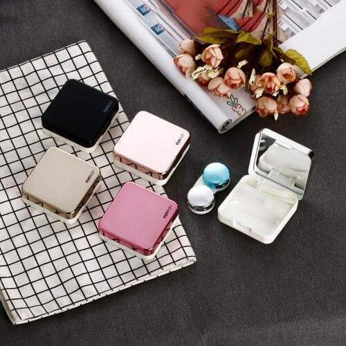 1PC Unisex Fashion Contact Lens Box Portable Mini Plastic Travel Outdoor Holder Storage Hot Sale Reflective Soaking Case
