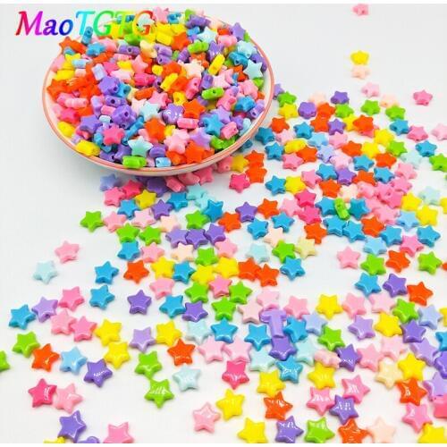 100pcs/lot Acrylic Beads For Jewelry Making DIY Necklace Bracelet4x10mm Pentacle Shape Acrylic Beads Accessories Wholesale
