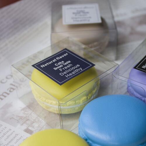 1000pcs 5.5*5.5*3.3cm Macaron PVC Transparent Plastic Box Candy Custom Gift Boxes Dessert Container For Food Storage ZA4551