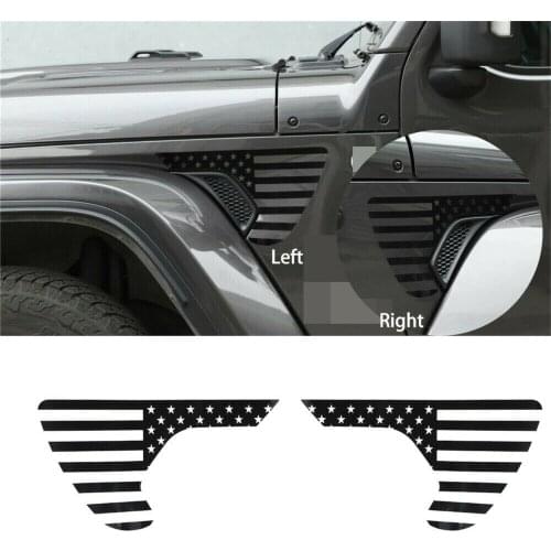 2pcs/set Sticker Black Fender Flag Leaf Sticker Trim Brand New Durable