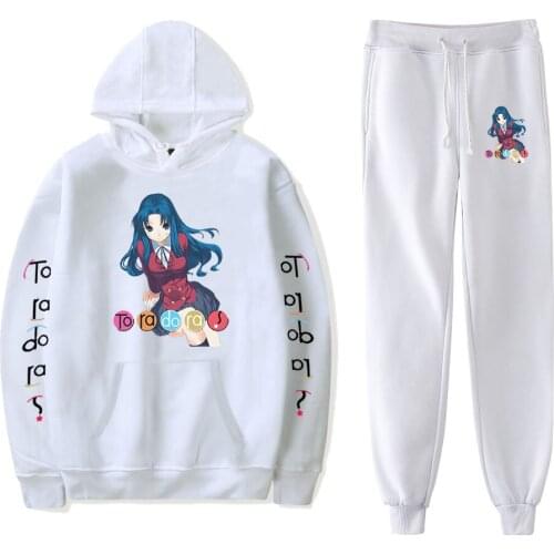 2020 Toradora Hoodie Sweatshirt Two Piece Suit Cotton Popular Casual Pullover Pants Harajuku New Fashion Casual Anime Set