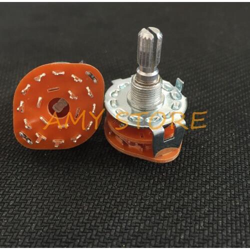 2pcs RS25-1-12 AC 125V 0.3A 250V 0.6A 1 Pole 12 Positions 1P12T Rotary Switch 25mm