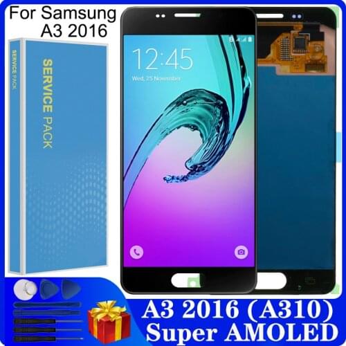 4.7'' SUPER AMOLED A310 LCD For SAMSUNG Galaxy A3 2016 A310 A310F A3100 LCD Display Touch Screen Digitizer Assembly Replacement