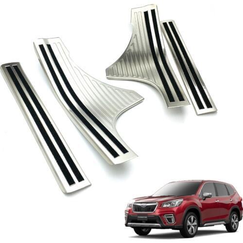 4pcs/set Stainless Steel Ccar Wwelcome Pedal Fittings Decorative Pedal For 2019 Subaru Forester