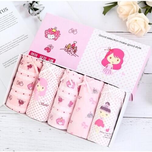 5Pcs/Lot Cotton Panties Girls Kids Short Briefs Children Underwear Child Cartoon Shorts Underpants Girl Princess Panties New