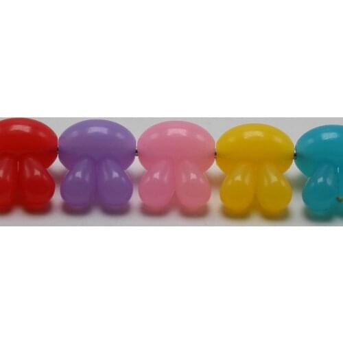 50 Mixed Jelly Color Acrylic Cute Bunny Rabbit Charm Beads 15X12mm Kids Crafts