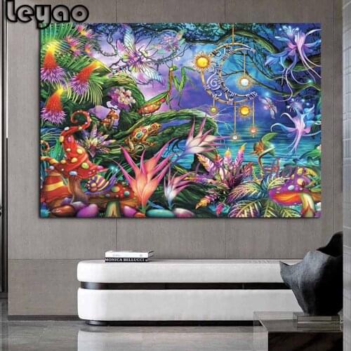 Fairy Forest Round Drill 5D DIY Diamond Painting Fantasy Landscape Embroidery Cross Stitch Full square Rhinestone home Decor
