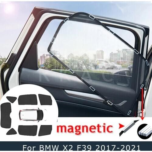 Car Windows Magnetic Sunshade For BMW X2 F39 2017-2021Mesh Shade Blind Sun Curtains
